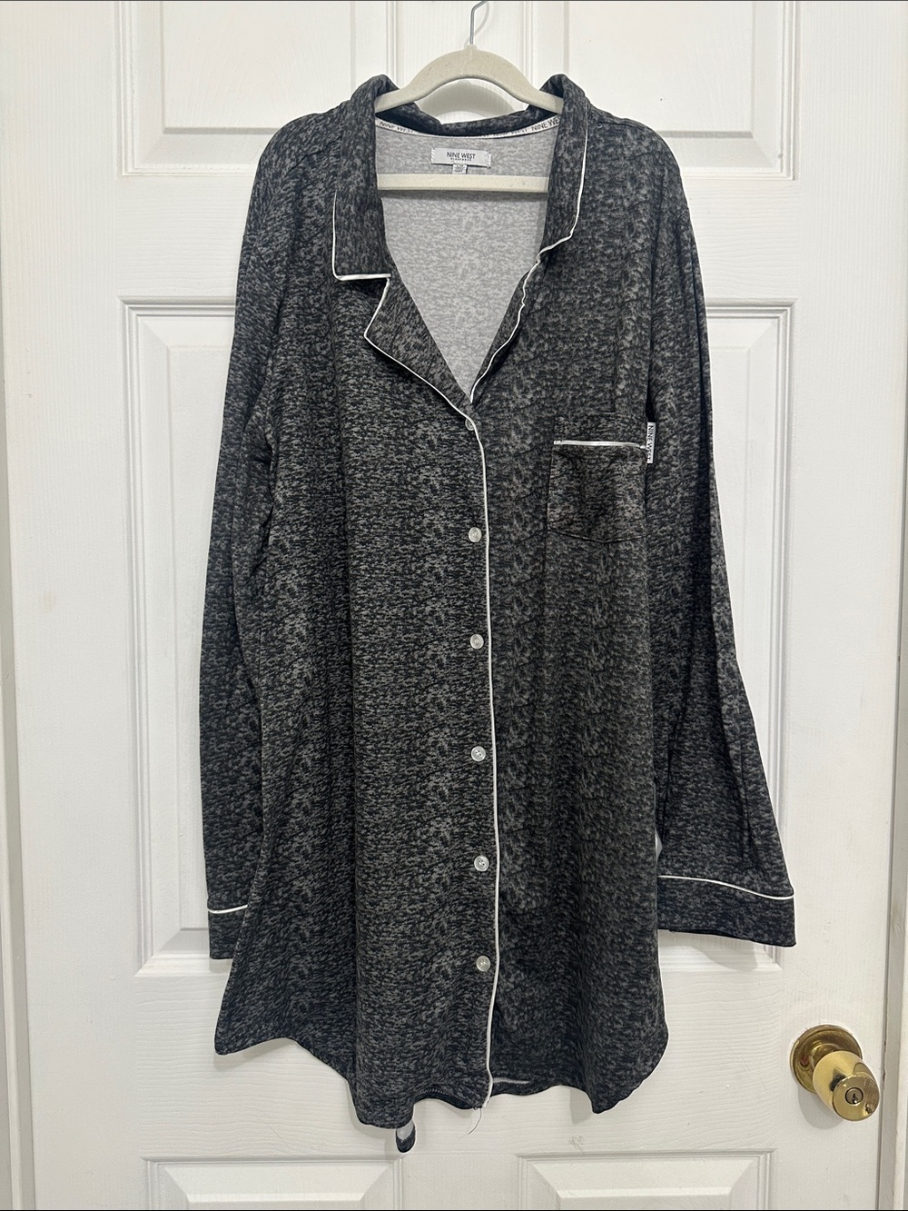 Nine West Gray and White Sleepwear dress
